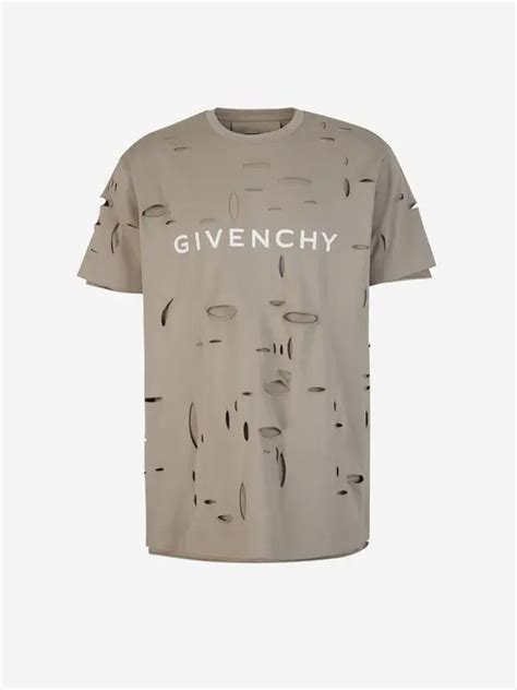 t shirt givenchy destroyed 2017|Givenchy: Taupe Destroyed T.